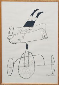 ベン・シャーン版画額「三輪車上の逆立ち」/Ben Shahnのサムネール