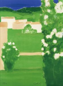 ベルナール・カトラン版画額「緑の庭（仮題）」/Bernard Cathelinのサムネール
