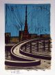 ベルナール・ビュッフェ版画額「La Tour Eiffel et L'Autoroute,Tokyo（東京タワー）」/Bernard Buffetのサムネール