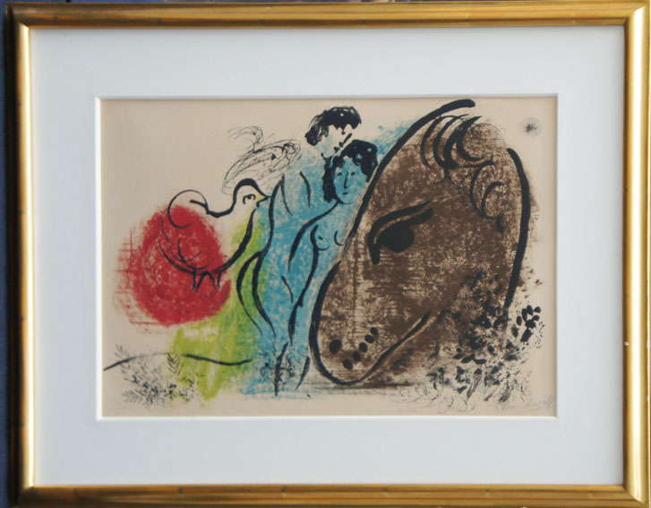 マルク・シャガール版画額「茶色い馬 Le Cheval Brun」／Marc Chagall