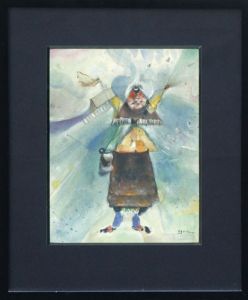 小山田二郎画額「手を上げた女」/JIro Oyamadaのサムネール