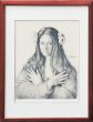 牧野邦夫版画額「女性像　1983」/Kunio Makinoのサムネール