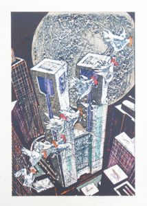 河内成幸版画「今を飛べ（都庁 I）」/Seikou Kawauchiのサムネール