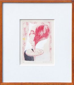 山本容子版画額「Girl」/Yoko Yamamoto