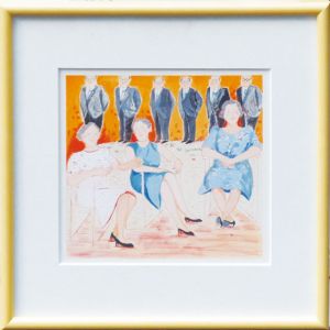 山本容子版画額「三人の女性と六人の男性」/Yoko Yamamotoのサムネール
