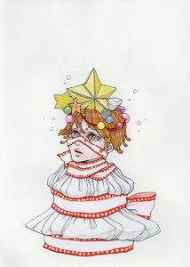 永島千裕ドローイング「クリスマスのお包み」/Chihiro Nagashimaのサムネール