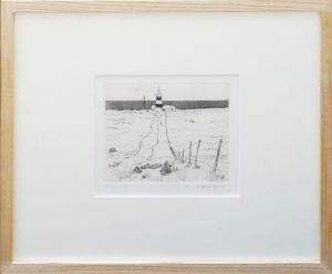 成田禎介版画額「燈台の原」/Teisuke Naritaのサムネール