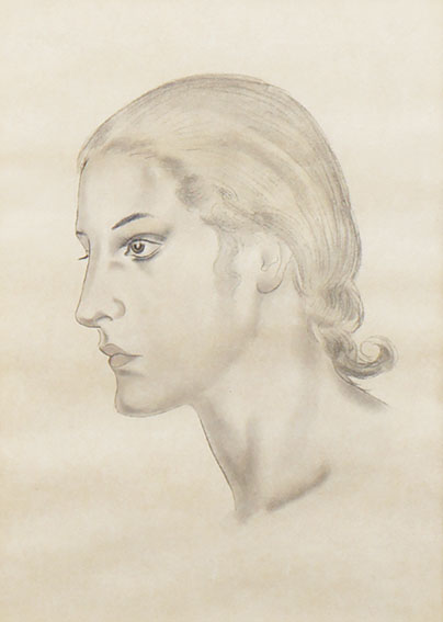 藤田嗣治版画額「女の顔」／Leonard Foujita‹‹古書 古本 買取 神田