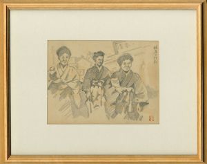 三宅克己画額「椋鳥の行列」/Kokki Miyakeのサムネール