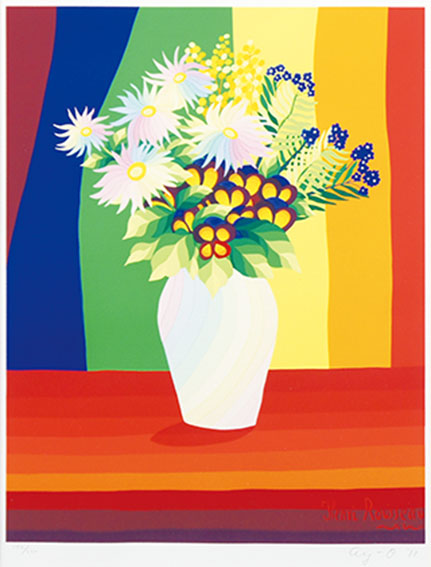 靉嘔版画額「ルソーの花」 | 靉嘔 | Bohemian's Gallery