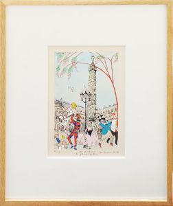 山本容子版画額「ヴァンドーム広場の春」/Yoko Yamamotoのサムネール