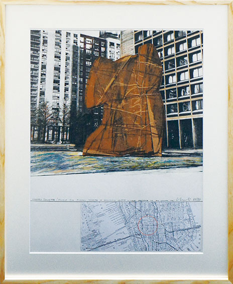 クリスト版画額「Wrapped Sylvette, Project for Washington Square Village, New York, from: Hommage à Picasso」／Christo