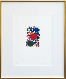 田中敦子版画額「青赤緑の丸と小さな丸たち」/Atsuko Tanakaのサムネール
