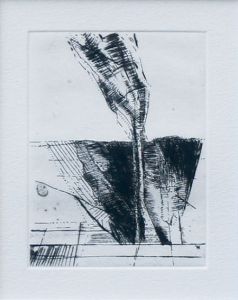 若林奮版画額「西風-黒」/Isamu Wakabayashiのサムネール