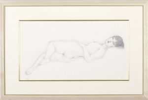 加山又造版画額「横になる裸婦」/加山又造のサムネール