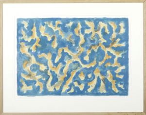 難波田龍起版画額「夏の朝」/Tatsuoki Nanbadaのサムネール