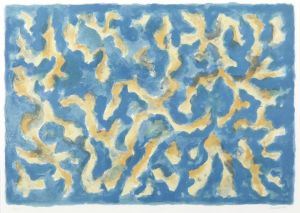 難波田龍起版画額「夏の朝」/Tatsuoki Nanbadaのサムネール