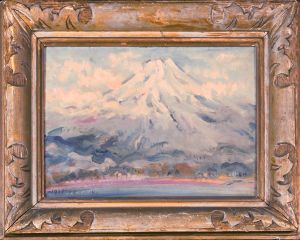 二重作龍夫画額「山中湖の朝富士」/Tatsuo Futaesakuのサムネール