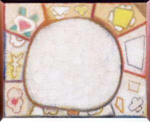 杢田たけを画額「白いスペースのマンダラ」/Takeo Mokuta