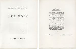 Les Voix　ロベルト・マッタ銅版画集/Sebastian Matta画　Michel Fardoulis-Lagrange著のサムネール