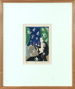 山本容子版画額「雪」/Yoko Yamamotoのサムネール