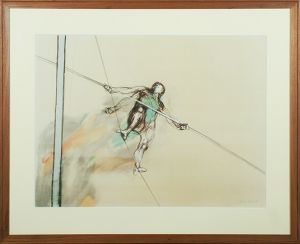 クロード・ワイズバッシュ版画額「綱渡り芸人」/Claude Weisbuchのサムネール