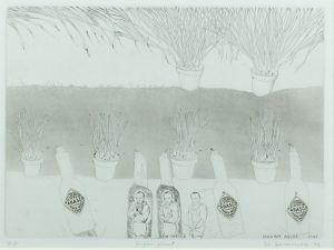 山本容子版画額「Super Plant」/Yoko Yamamotoのサムネール