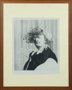 クロード・ワイズバッシュ版画額「襟飾りのある肖像」/Claude Weisbuchのサムネール