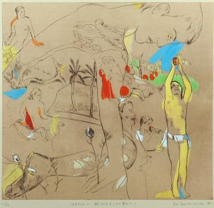 山本容子版画額「After　我々はどこから来たか？」/Yoko Yamamotoのサムネール