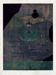 緒賀岳志版画「既知との遭遇」/Takeshi Ogaのサムネール