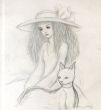 帽子の女性と猫/内藤ルネのサムネール