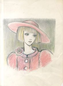 赤い帽子とドレスの女性/内藤ルネ