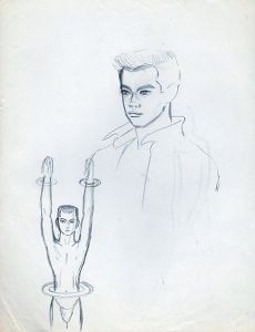横向きの男性　手と腰にフープの男性/内藤ルネのサムネール