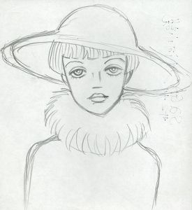 ファーを纏う帽子の女性/内藤ルネ