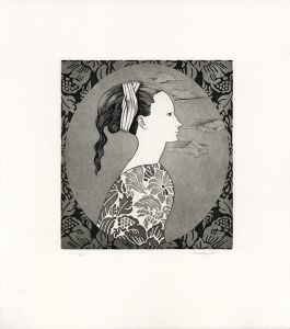 斎藤カオル版画「古きフィレンツェの女たち－8」/Kaoru Saitoのサムネール