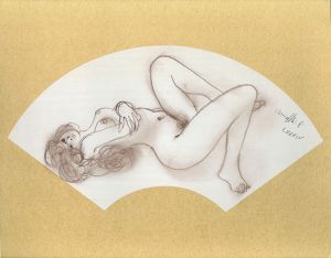 古沢岩美自筆色紙「裸婦図」　＃1/Iwami Furusawa