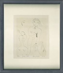 ヘンリー・ミラー版画額「若い娘」/Henry Millerのサムネール