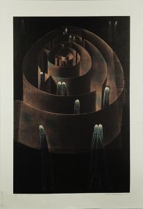 深沢幸雄版画「憂愁市街（迷路）」/Yukio Fukazawaのサムネール