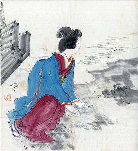 海を見つめる女性/伊藤晴雨