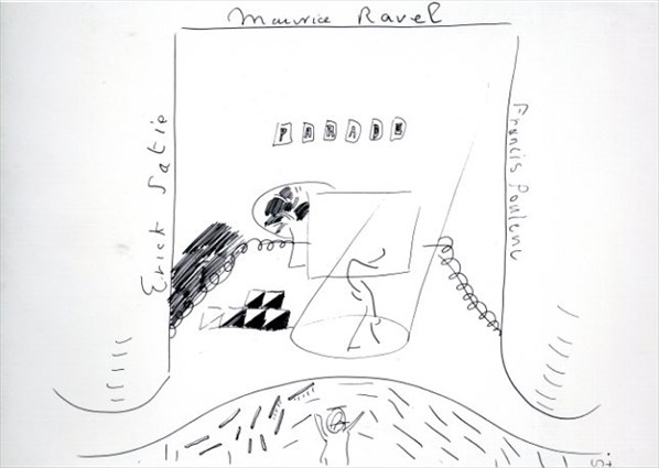デイヴィッド・ホックニー David Hockney:Parade von Eric Satie. Les Mamelles de Tiresias von Francis Poulenc. L Enfant et les sortilèges von Maurice Ravel/