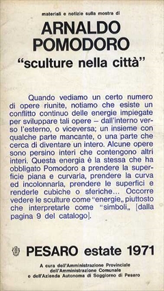 アルナルド・ポモドーロ　Arnaldo Pomodoro: Sculture Nella Citta／
