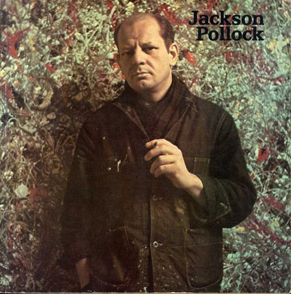 Jackson Pollock　自分のスタジオでペインティング中。