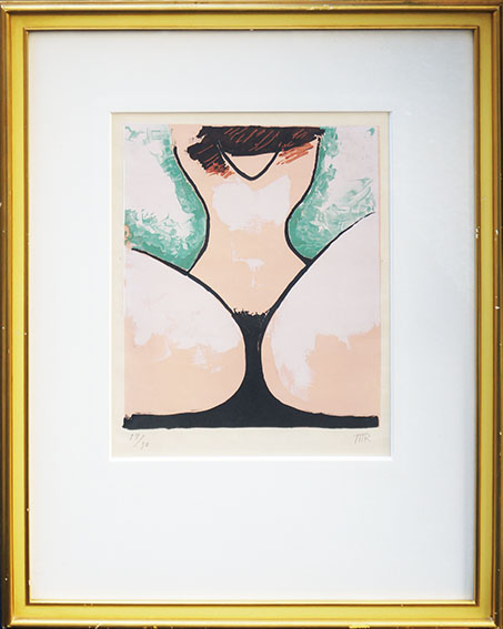 マン・レイ版画額「処女 La Vierge」 Man Ray 　リトグラフ　限30　サイン　31×26　額64.5×51.5　2.5㎏