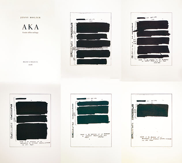 ジェニー・ホルツァー版画集「AKA A Suite Of Five Etching」