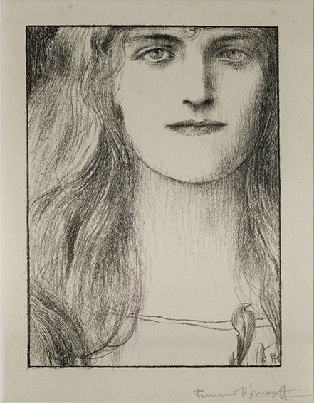 フェルナン・クノップフ版画額「Une Tete de Face」2 フェルナン・クノップフ版画額「Une Tete de Face」2