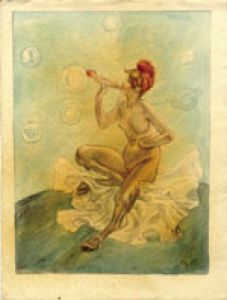 フェリシアン・ロップス画額「La Faunesse」/Felicien Ropsのサムネール