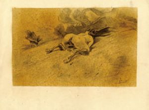 フェリシアン・ロップス画額「Fruhling（春）」/Felicien Ropsのサムネール