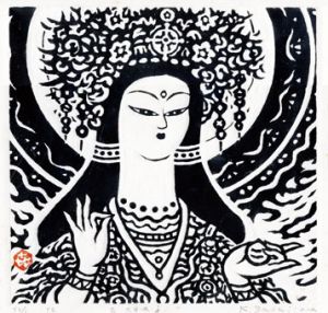 笹島喜平木版画額/笹島喜平