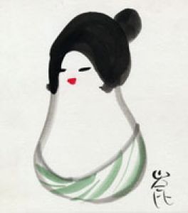 清水崑画賛色紙/清水崑