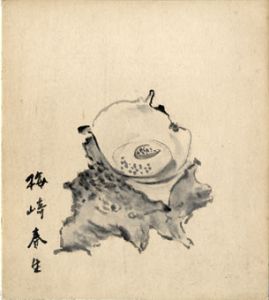 梅崎春生画賛色紙額/梅崎春生